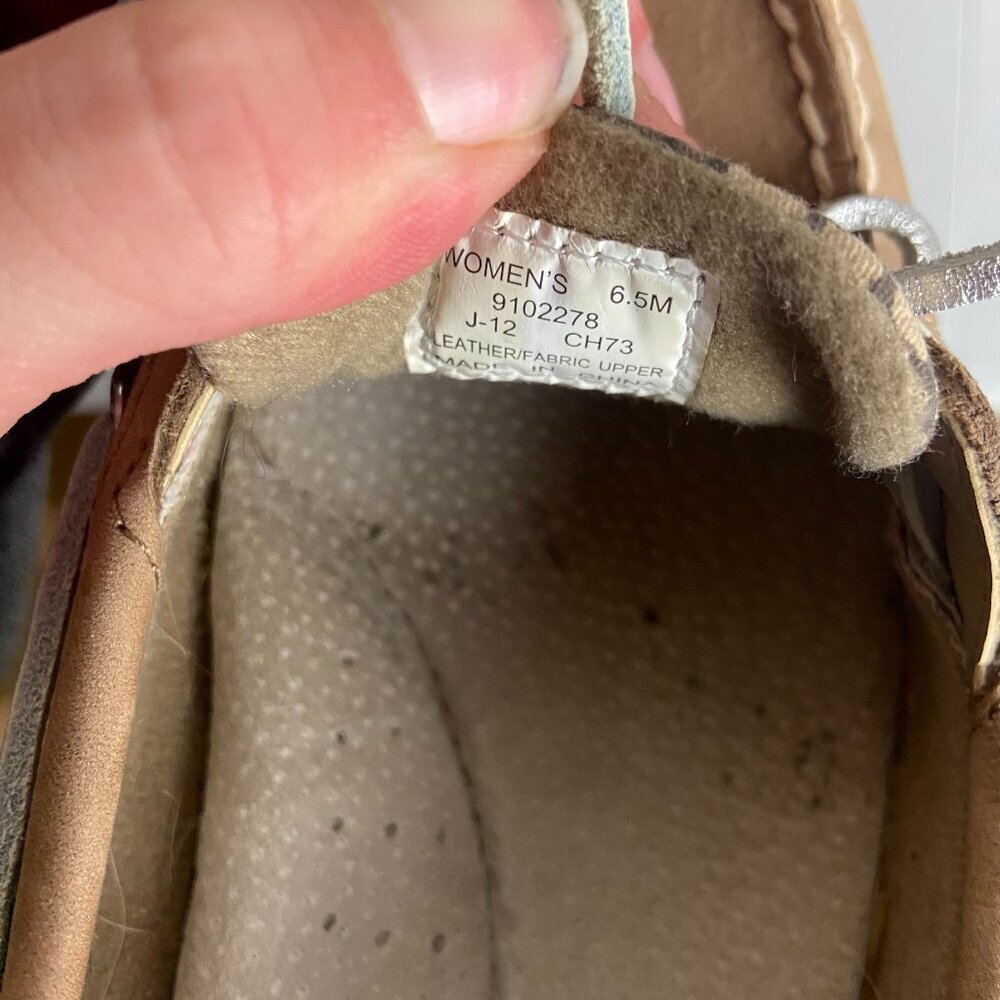 Sperry Top Sider Women's Size 6.5 Boat Shoes Angelfish Leather Tan Pink Floral - Picture 7 of 7